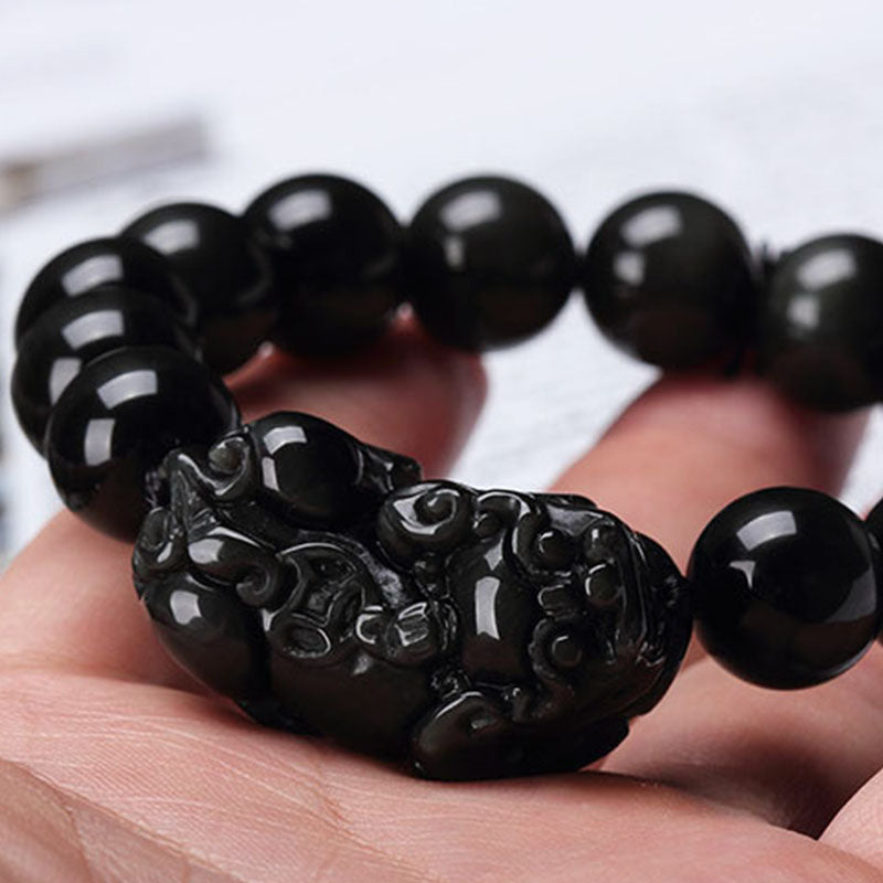 pixiu black obsidian bracelet