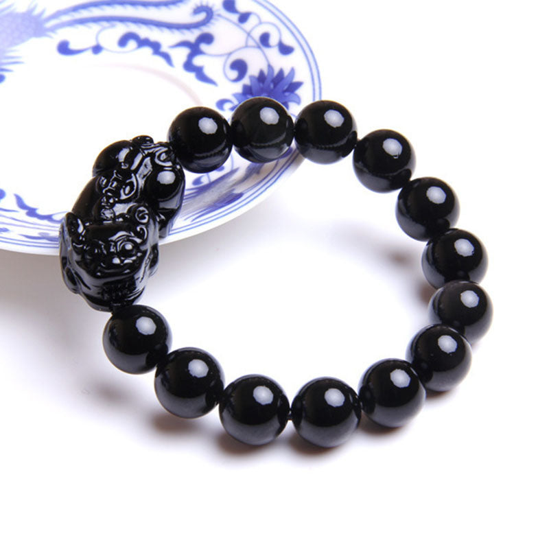 obsidian pixiu bracelet