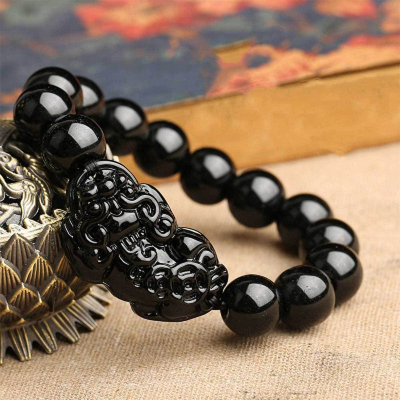 obsidian pixiu bracelet