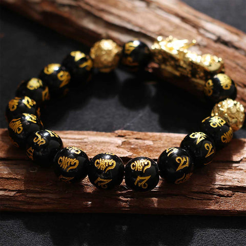 Dropship Feng Shui Obsidian Wealth Bracelet For Men Women; Good Lucky Pi  Xiu Bracelet With Hand Carved Mantra; Bead Bracelet Adjustable to Sell  Online at a Lower Price | Doba