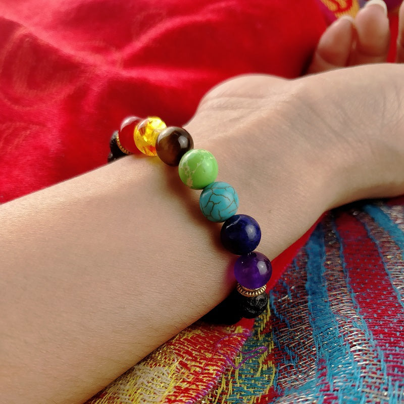 lava stone diffuser bracelet on hand