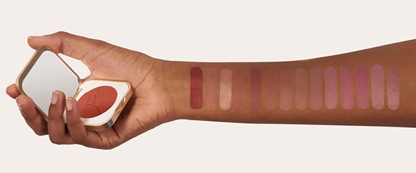swatches of blush shades for dark skin tones