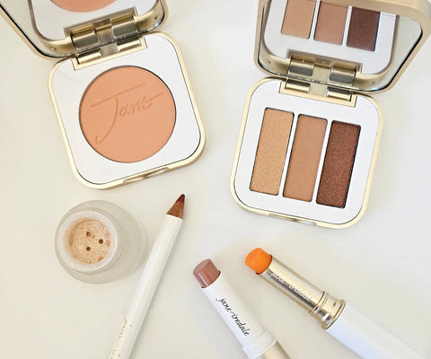 Peach makeup look jane iredale products