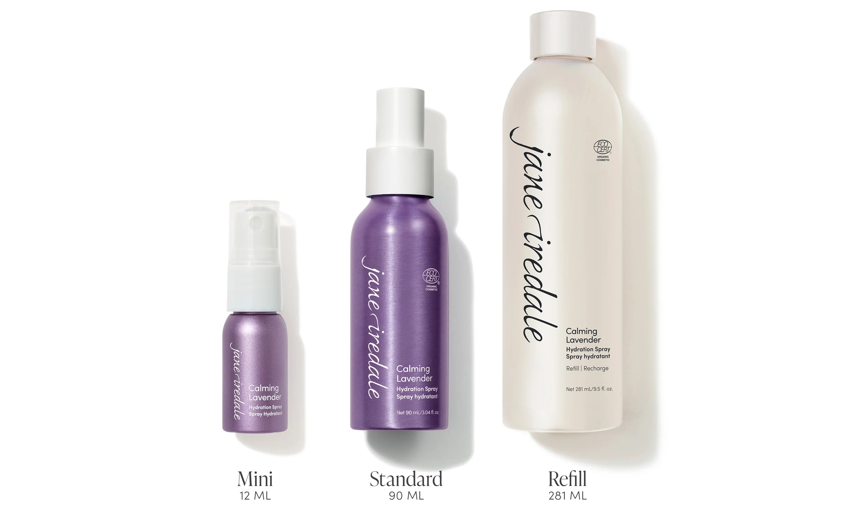 jane iredale Calming Lavender Hydration Spray available in three sizes