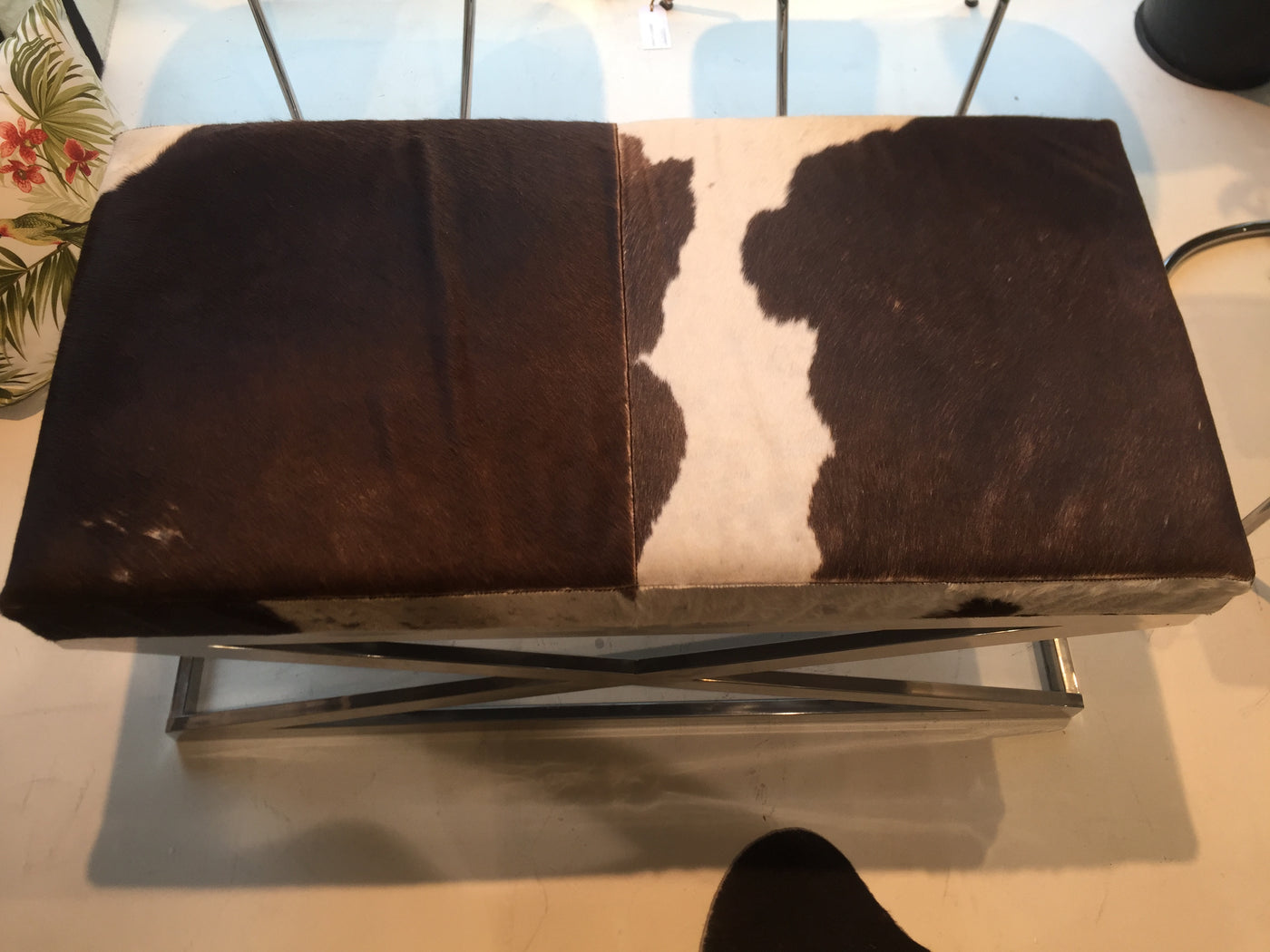 Timothy Oulton Cowhide Ottoman For Halo