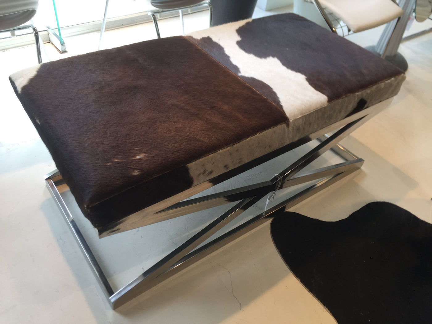 Timothy Oulton Cowhide Ottoman For Halo