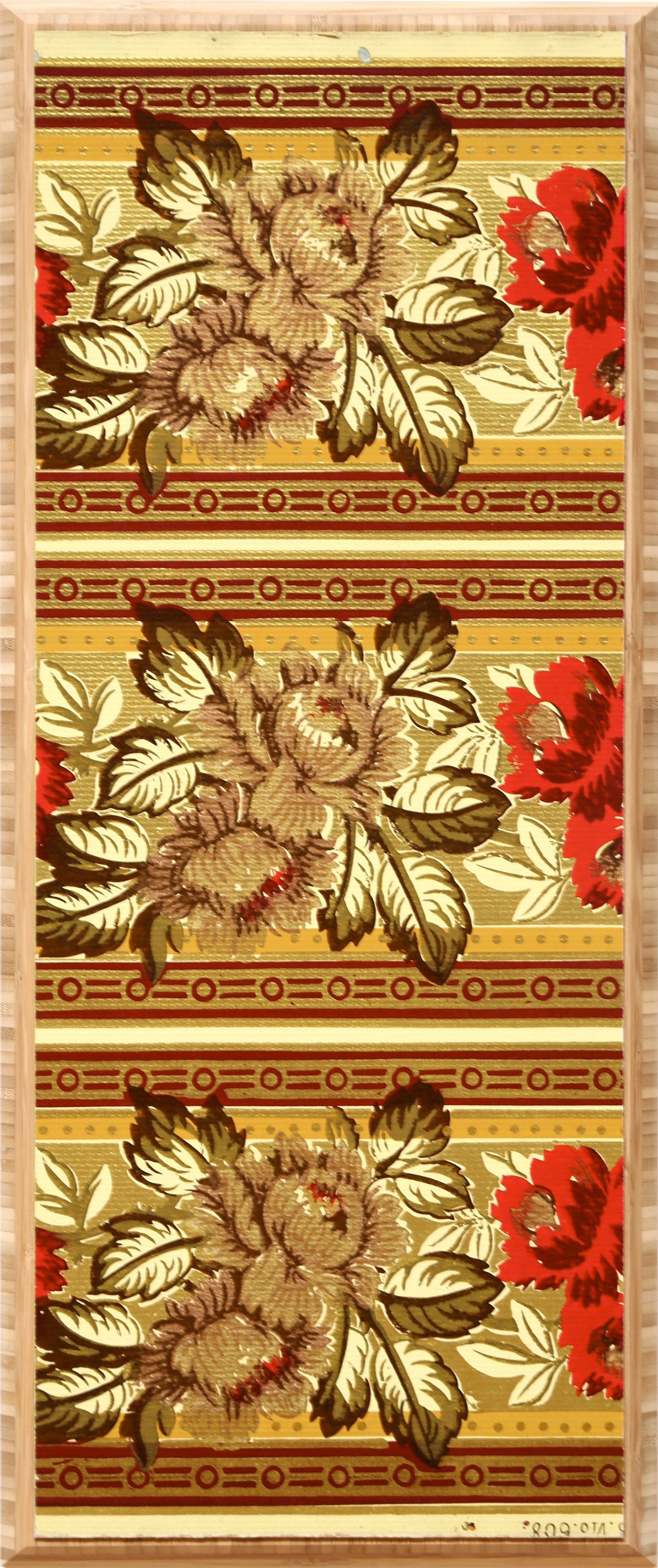 3-Band Gilt Floral Border/Antique Wallpaper/Wall Art - Bolling & Company