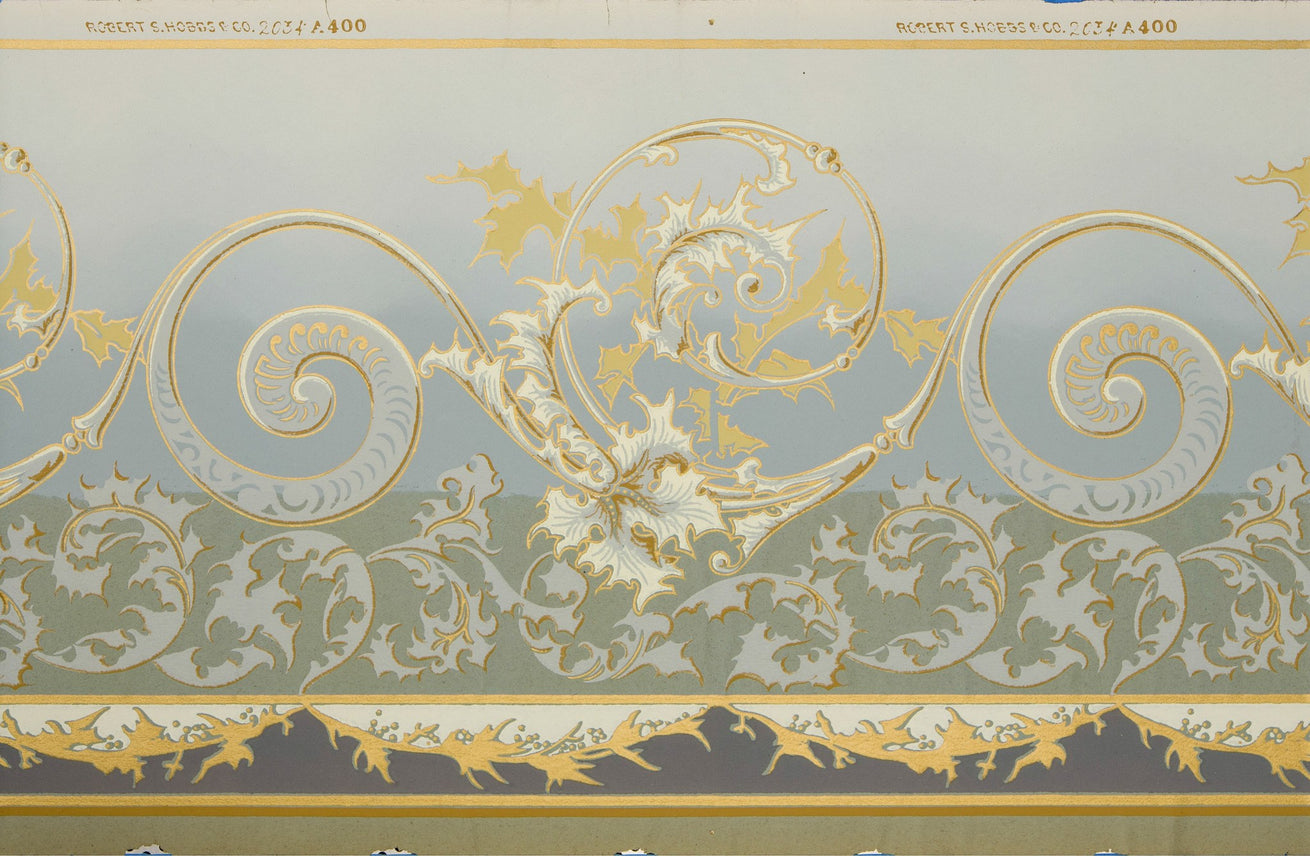 Scrolling Kelp-Like Blended Frieze/Antique Wallpaper - Bolling & Company