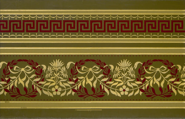 Border with Wreaths/Garlands/Greek Keys-Antique Wallpaper - Bolling