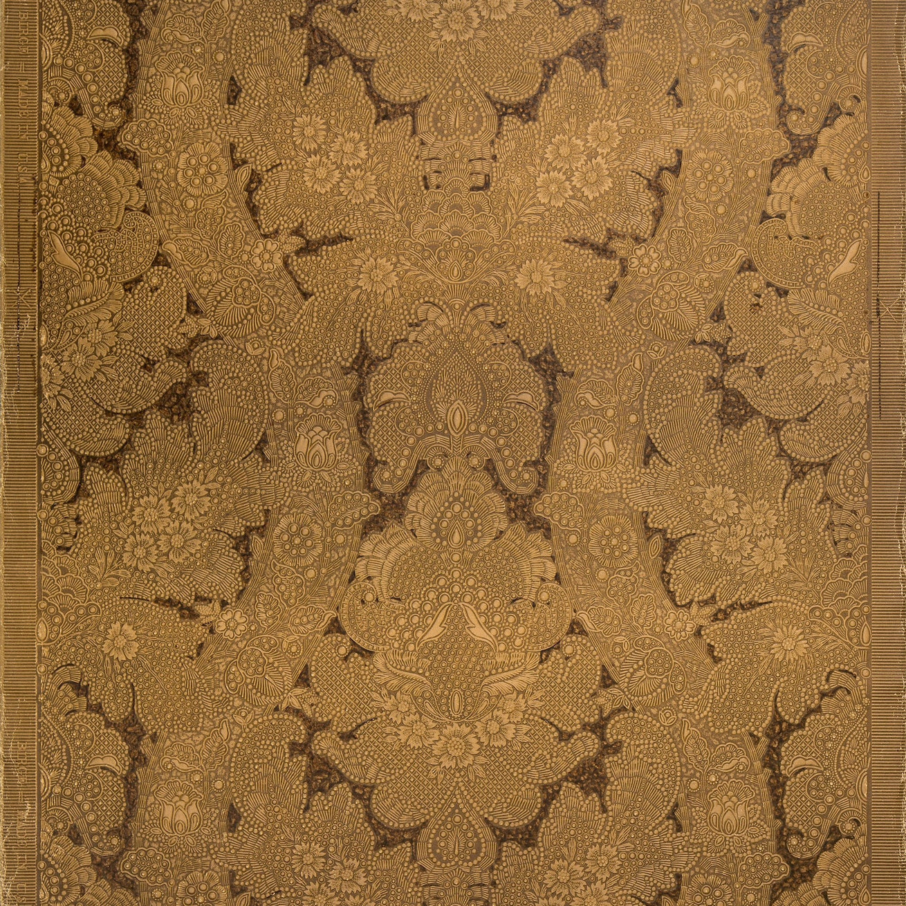 Intricately Tooled Embossed Damask/Antique Wallpaper - Bolling & Company