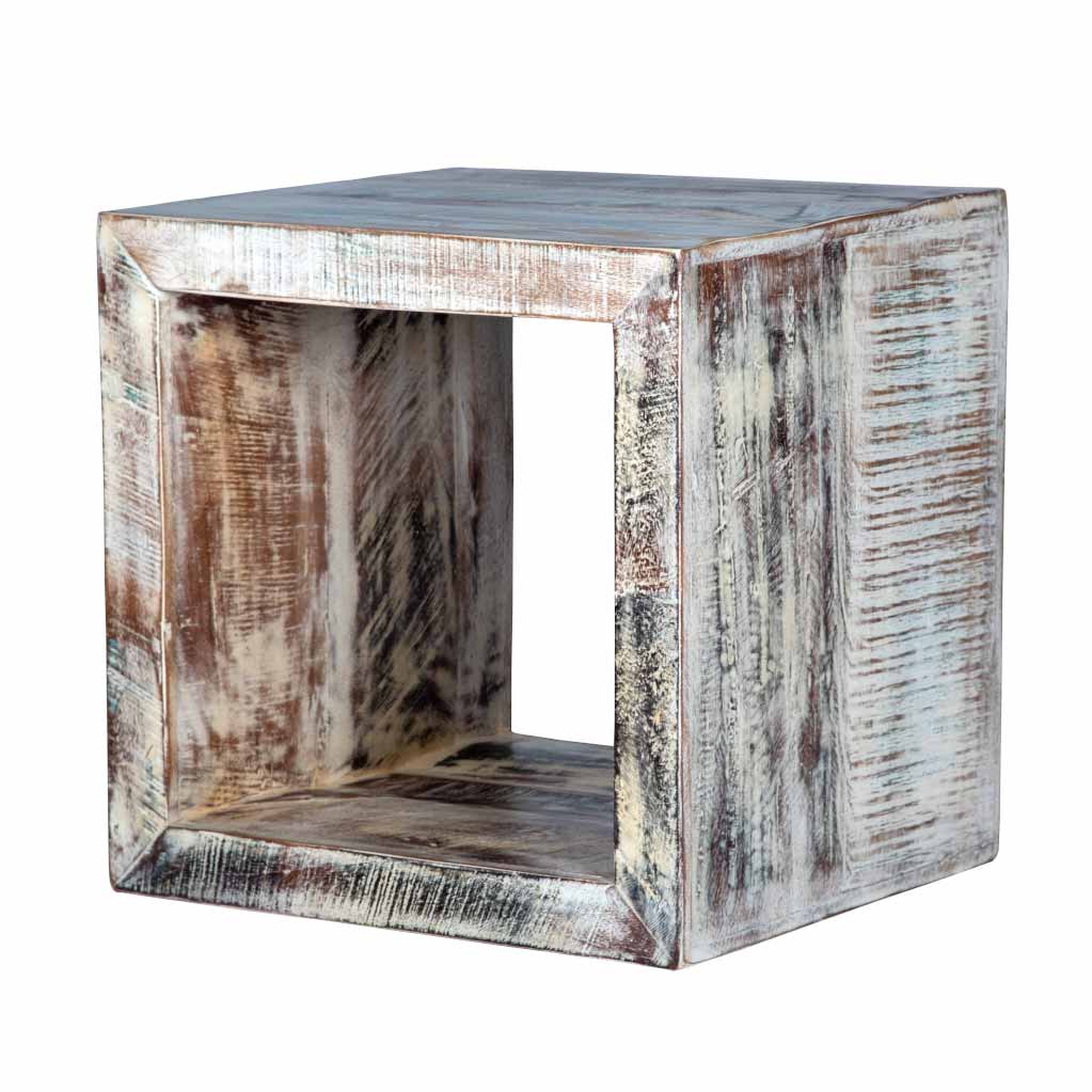 Maadze White Cube End Table