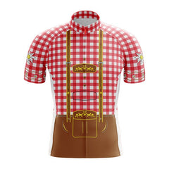 red lederhosen cycling jersey