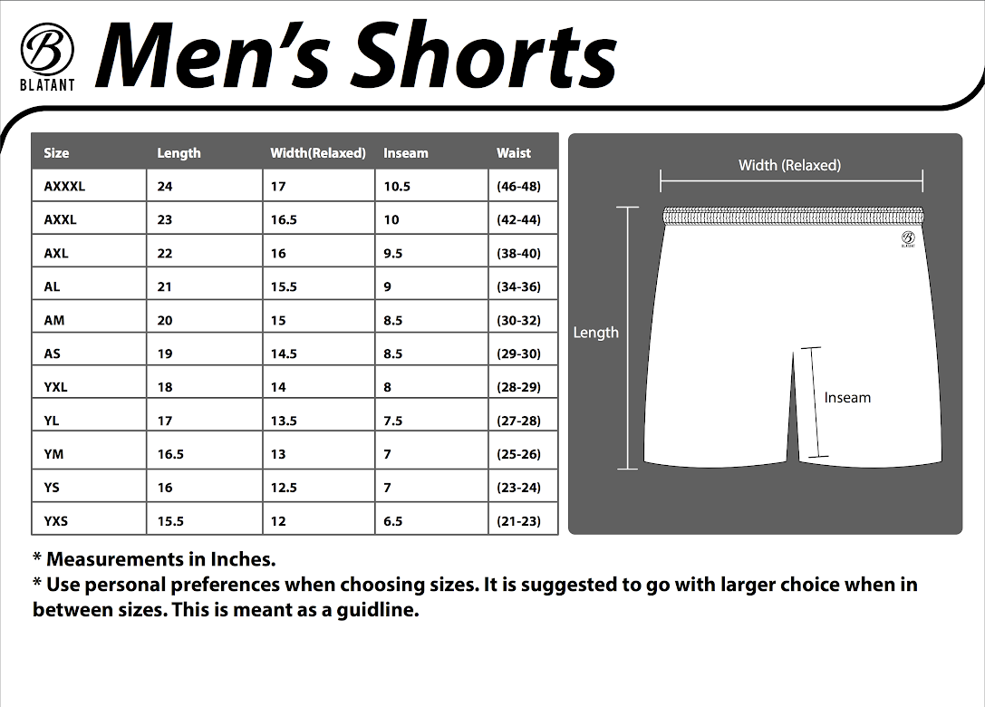 Sizeguide Shorts