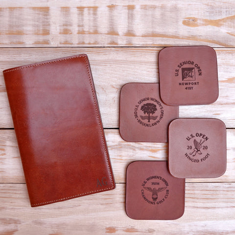 William James Leather Notebook and Coasters