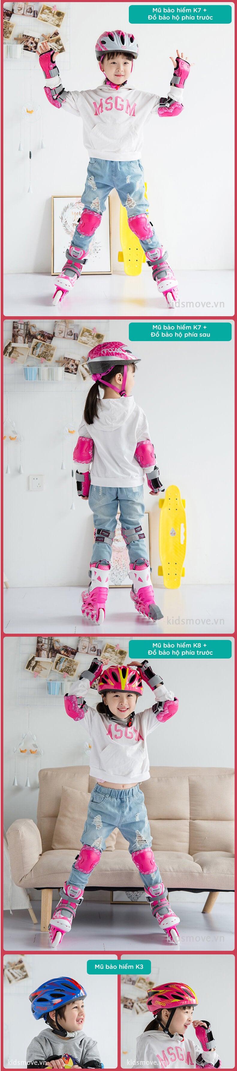 Giày trượt patin cho bé 3-4-5-6-7-8 tuổi Migao M1
