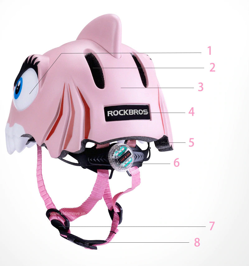 Mũ bảo hiểm hình thú 3D Rockbros cho bé