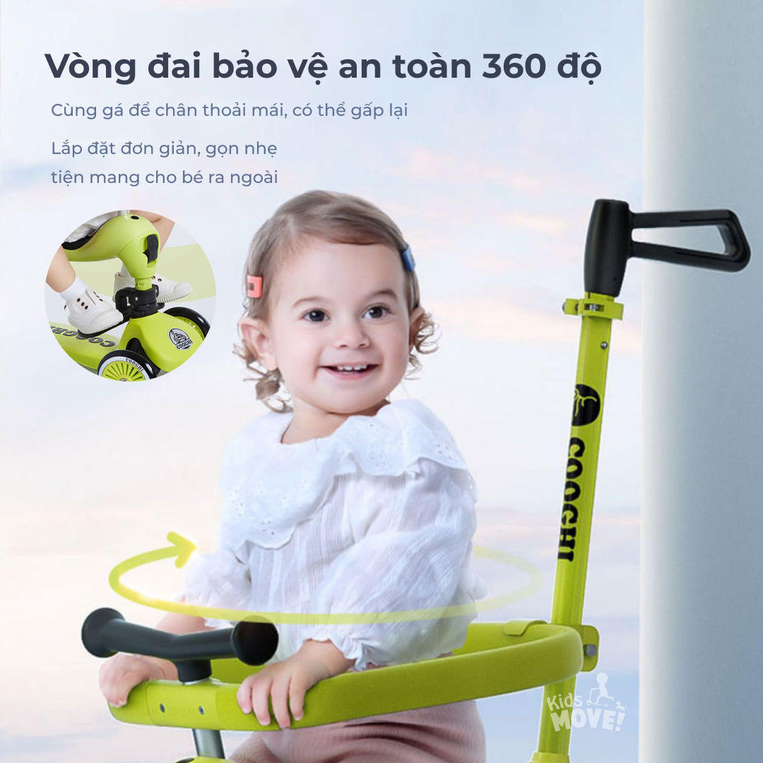 Xe trượt scooter 4 in 1 COOGHI Velo Kids V4 cho bé