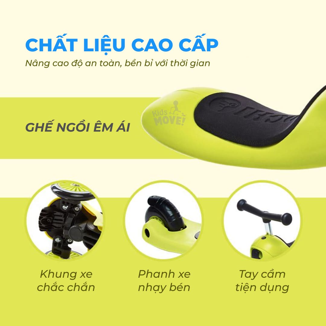 Xe trượt scooter 3 bánh 2 in 1 Cooghi cho bé 1-5 tuổi