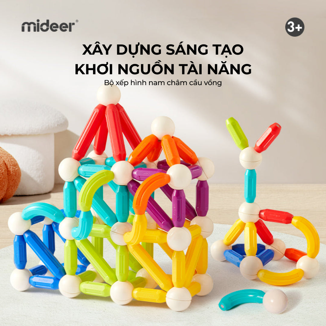 Bộ xếp hình nam châm cầu vồng cho bé Mideer