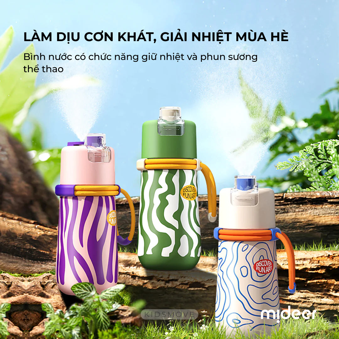 Bình nước thể thao có vòi xịt Mideer