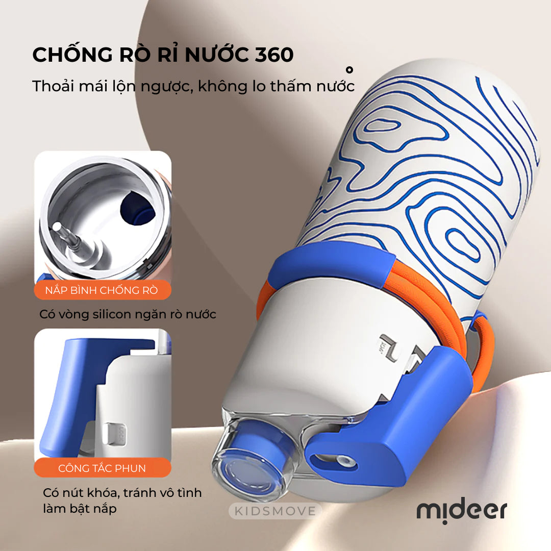 Bình nước thể thao có vòi xịt Mideer