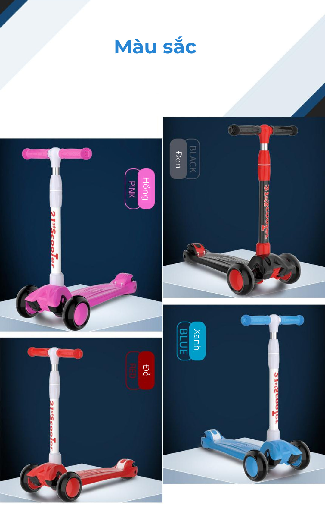 Xe trượt scooter 3 bánh 21stscooter candy pro