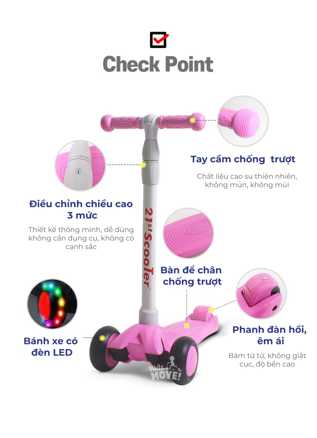 Xe trượt scooter 3 bánh 21stscooter candy pro