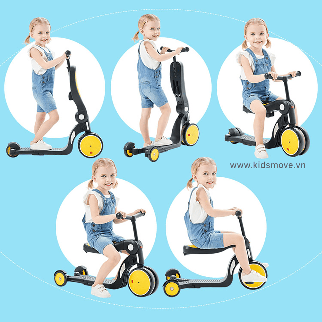 Xe scooter đa năng 5 trong 1 ROADSTAR freekids bebehoo nadle cho bé 1-2-3-6 tuổi xe biến hình xe trươt xe thăng bằng xe đạp 3 bánh cao cấp