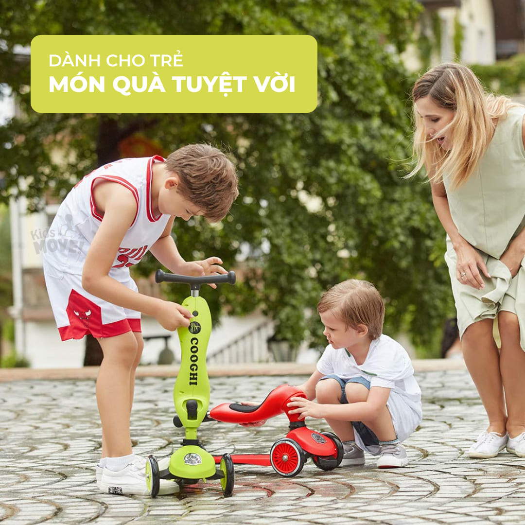 Xe scooter đa năng 2 trong 1COOGHI Velo kids