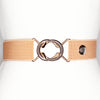 Dark blush elastic belt with 1.5" rose gold interlocking buckle by KF Clothing