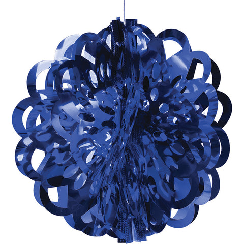 Blue Bulk Party Foil Diecut Ball Ceiling Hanging Decorations