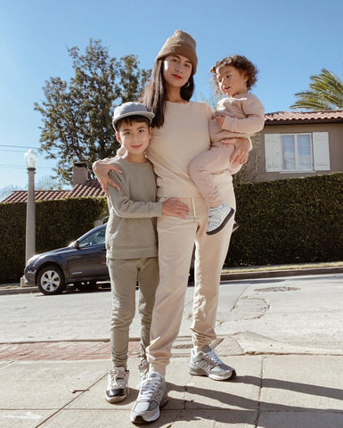 Natalie pictured with her son Diego (left) and daughter Rio (right)