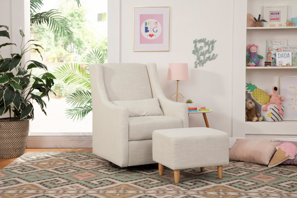 toco swivel glider and ottoman white