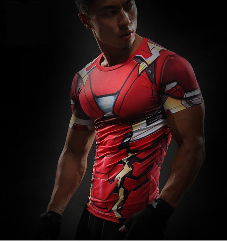 Iron Man Marvel Superheroes Costume 3D Compression Training T-shirt ...