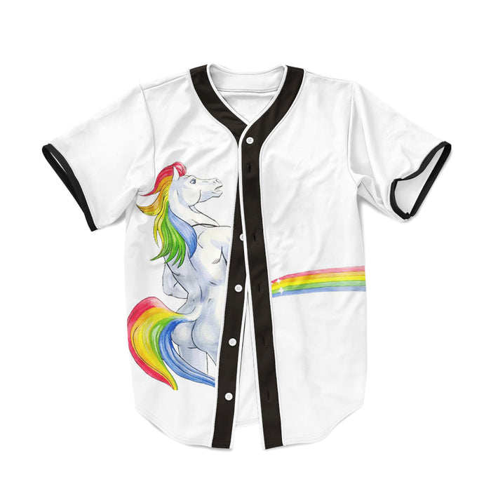 Flying Rainbow Colorful Baseball Jersey 