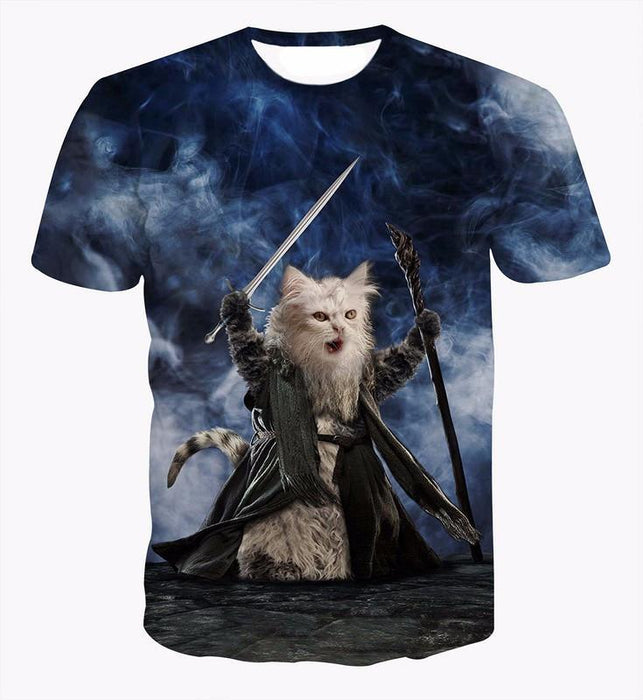 cat wizard t shirt