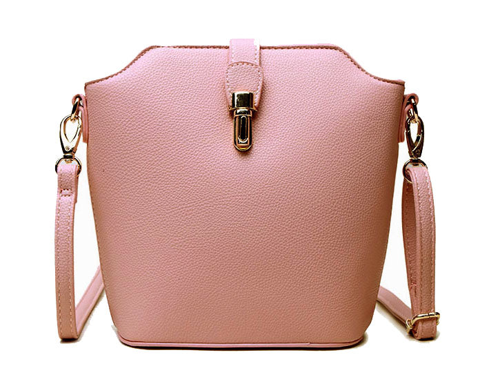 A-SHU LIGHT PINK CROSS BODY BAG WITH LONG OVER SHOULDER STRAP - A-SHU.CO.UK