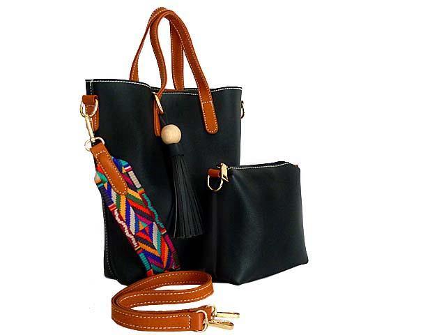 large black tote bag with long strap