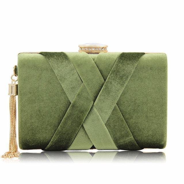 khaki green clutch bag