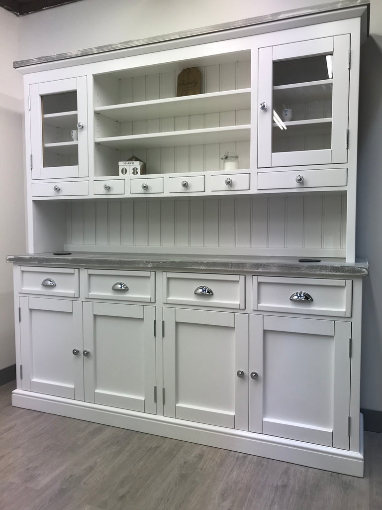 Large Distressed Grey Shaker Dresser Farmhouse Furniture Shop