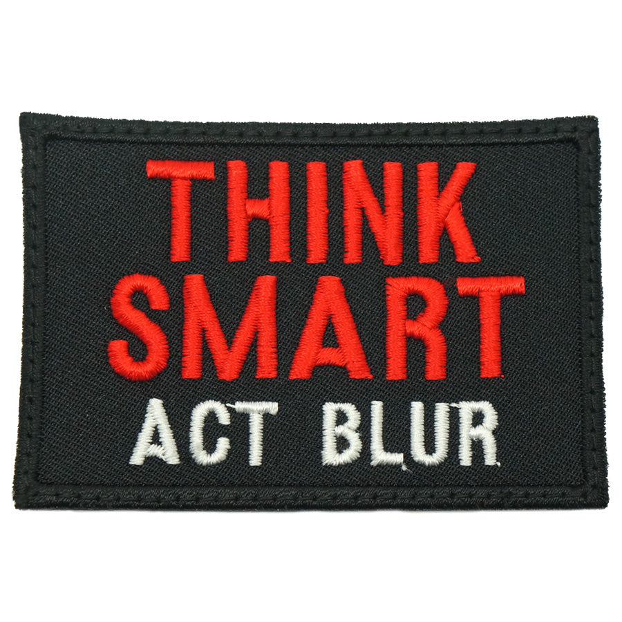 THINK SMART ACT BLUR PATCH BLACK RED Hock Gift Shop Army Online