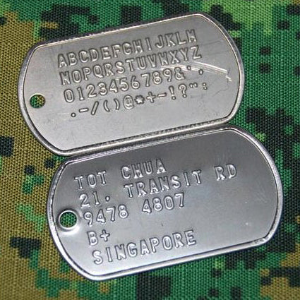 army dog tags regulation