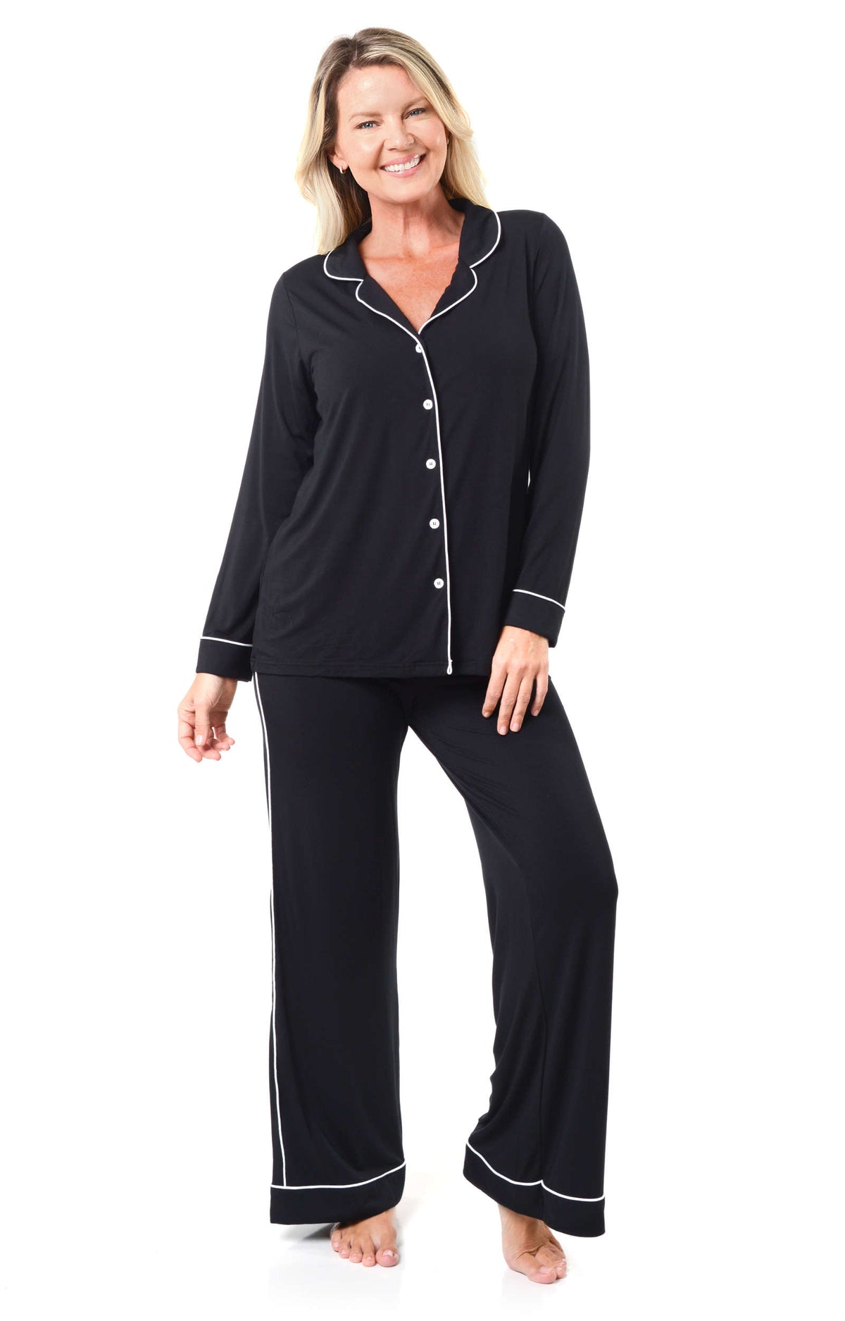 Women's Bamboo Pajamas - Cool & Comfy Long Sleeve Bamboo Sleepwear Top and  Pants - Shapeez Canada