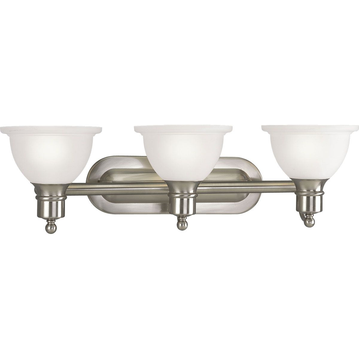 Progress P3163-09 Madison Collection Three-Light Brushed Nickel Etched Glass Traditional Bath Vanity Light