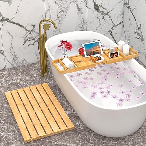 Bath with tray and flowers, bath haven