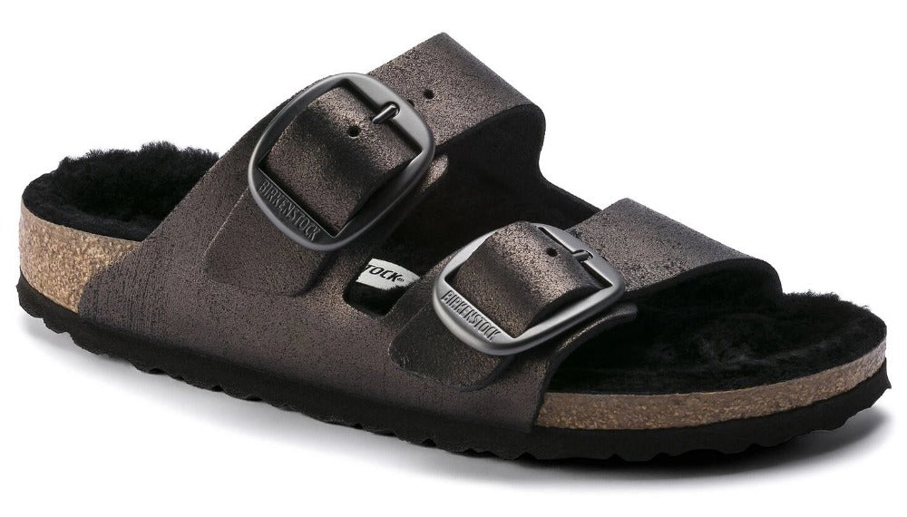 birkenstock washed metallic antique black