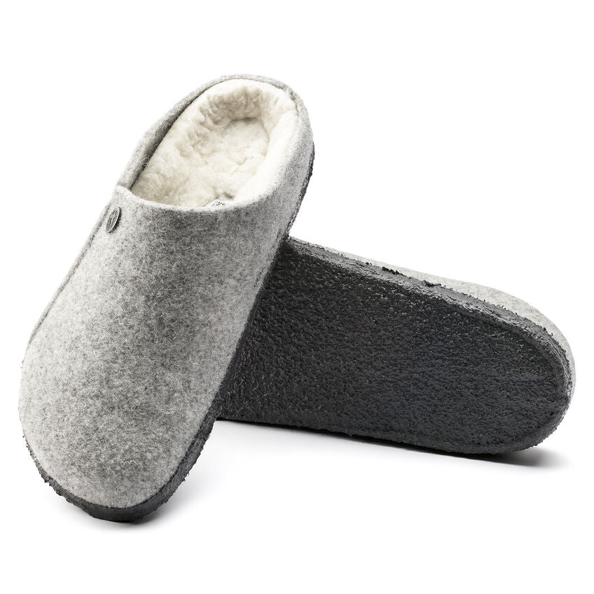 Zermatt Men - Light Grey Wool Felt Shearling||Zermatt pour hommes - Feutre de laine et fourrure gris pÃ¢le