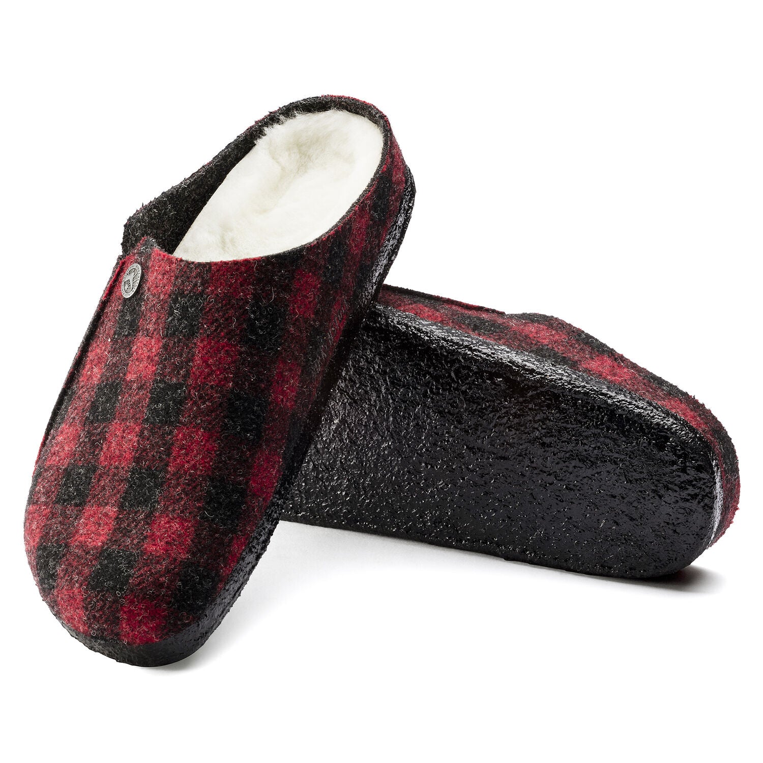 Zermatt Women - Plaid Red Wool Felt Shearling