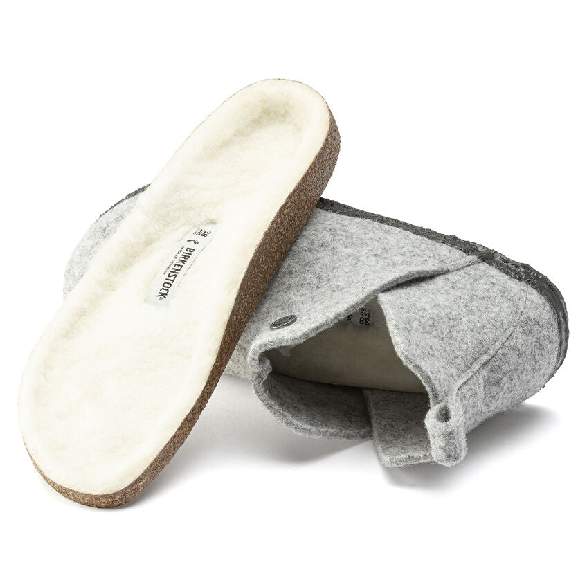 Andermatt - Light Grey Wool Felt Shearling||Andermatt - Feutre de laine et fourrure gris pÃ¢le