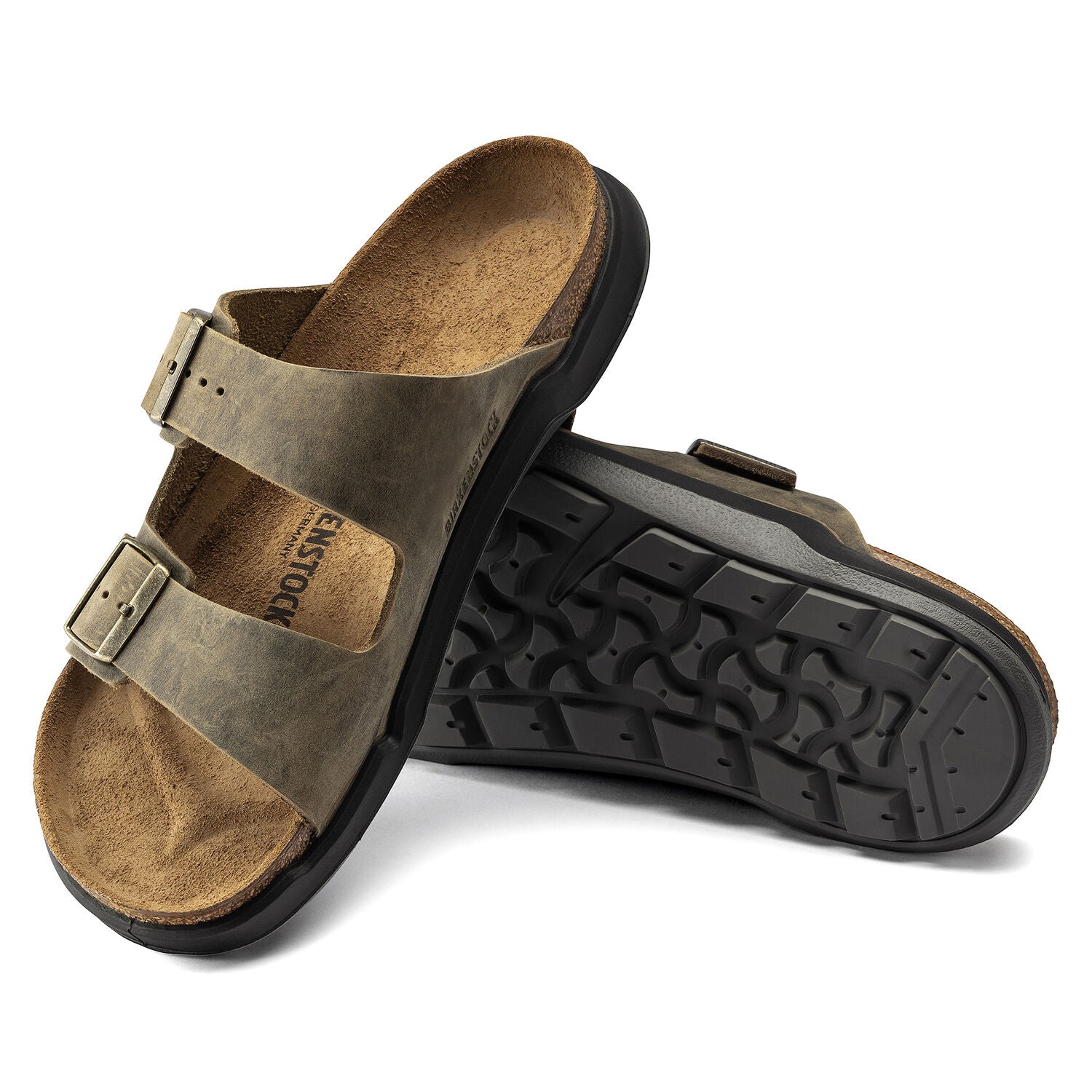 Arizona Crosstown Men - Artic Old Faded Khaki Oiled Leather||Arizona Crosstown pour hommes - Cuir huilÃ© kaki dÃ©fraichi